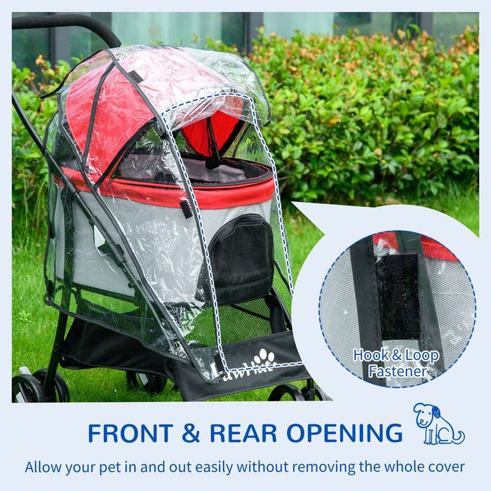 Premium Waterproof Dog Pram Rain Cover - Front & Rear Entry - High Quality