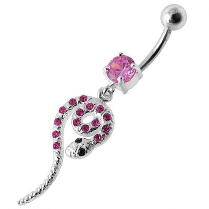 Snake Jeweled Dangling Belly Ring