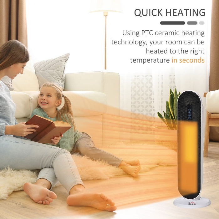 Ceramic Space Heater, Oscillation, Remote Overheat Protection, 1200/2000W