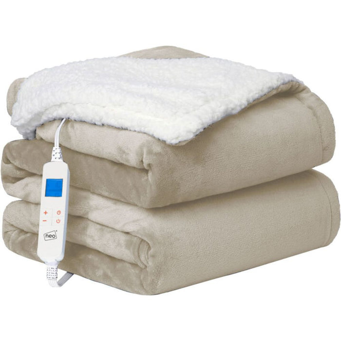 Ultimate Cozy Bliss: Reversible Beige Heated Throw - Neo Beige