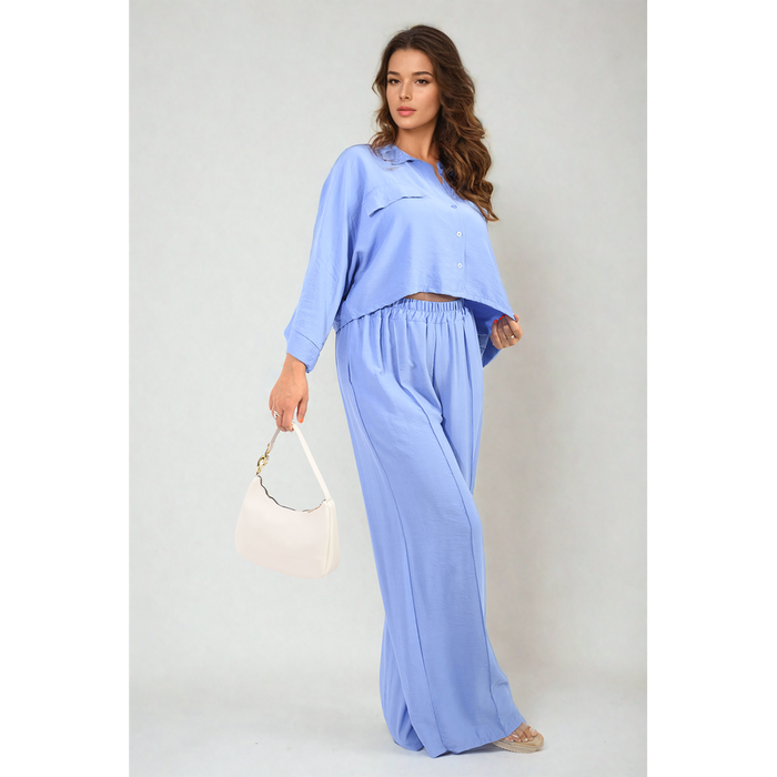 Rosie Oversized Crop Top & Wide Leg Trouser Co-ord Set