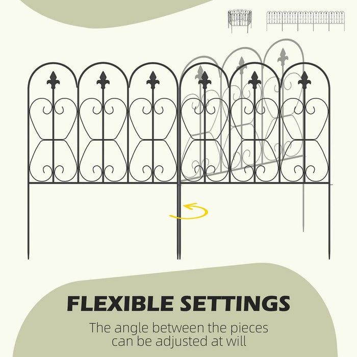 5PCs Decorative Garden Fencing Metal Border Edging