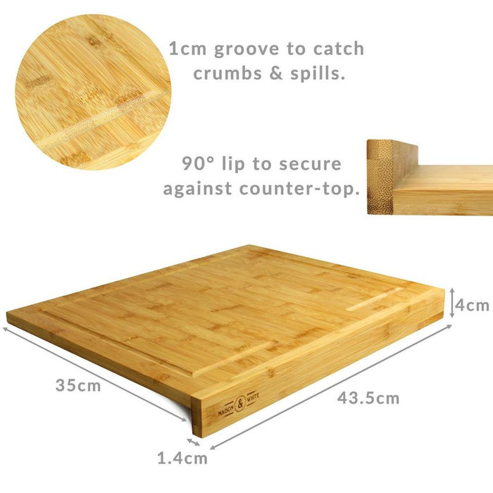 Bamboo Counter Edge Chopping Board | Anti-Slip & Durable | Maison & White