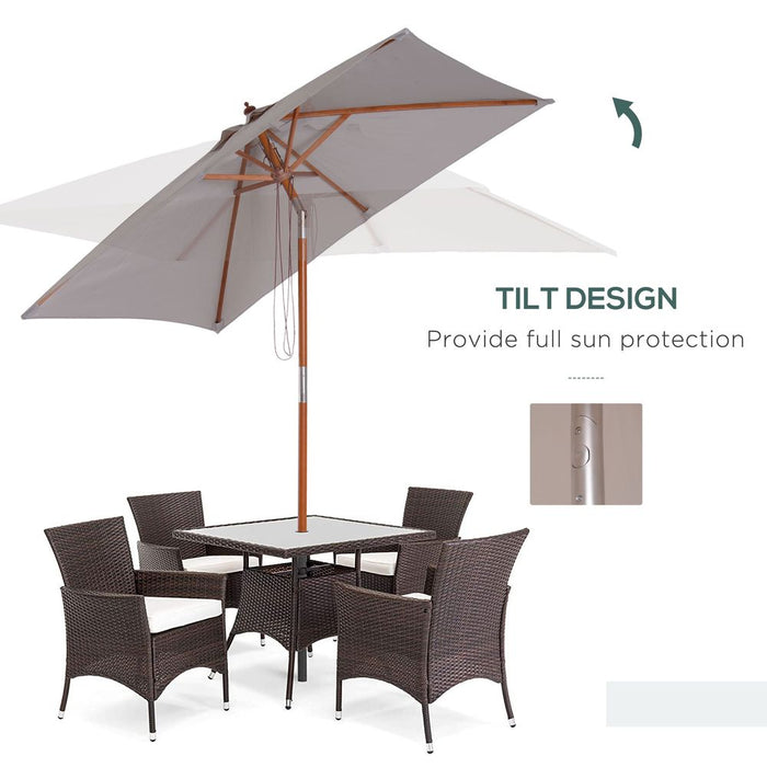 Ultimate Style Outdoor Sunshade Grey Patio Umbrella - High-Quality Parasol by Outsunny