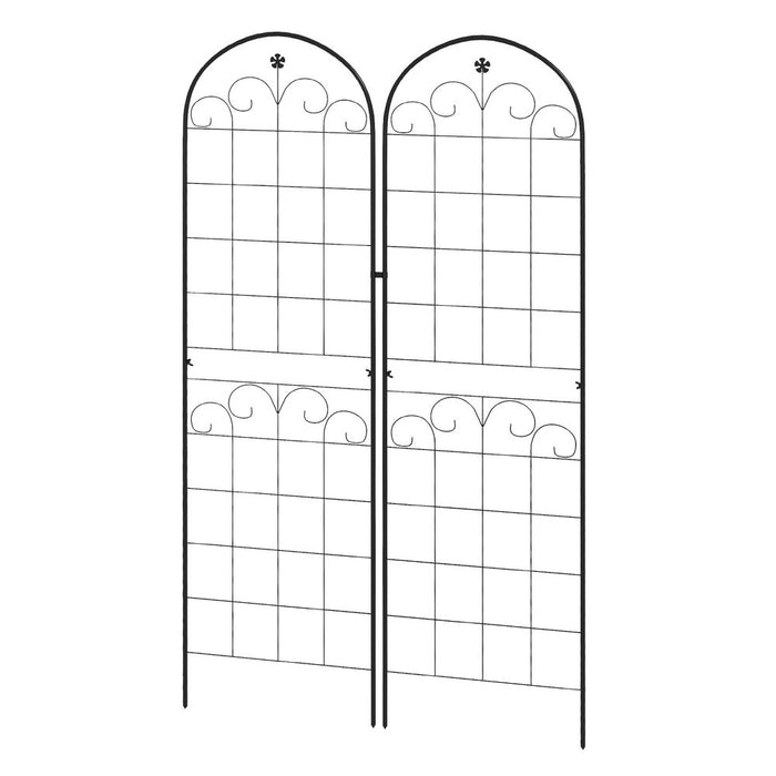 Premium Metal Trellis for Climbing Plants - Set of 2, Floral Design