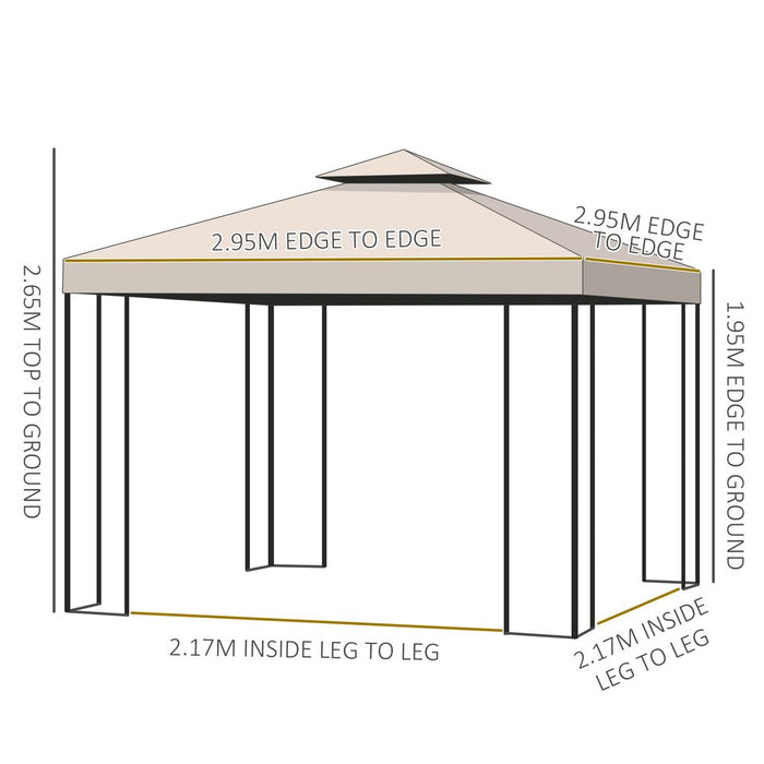 Upgrade Your Outdoor Space with 3x3m Metal Gazebo – Shade, Shelter, Party Ready