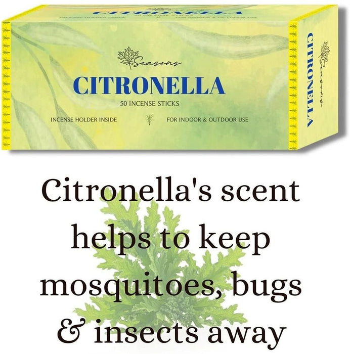 Citronella Incense Sticks For Outdoor, Garden, Kitchen, Home, Camping - Bugs, Mosquitoes and Insects Away With 3 Incense Holders