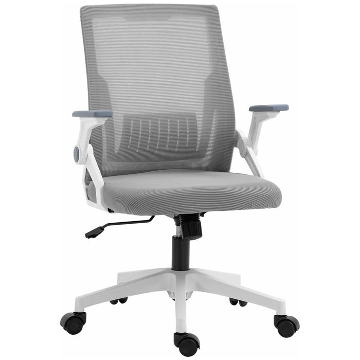 Vinsetto Mesh Office Chair for Home with Lumbar Support, Flip-up Arm, Wheels