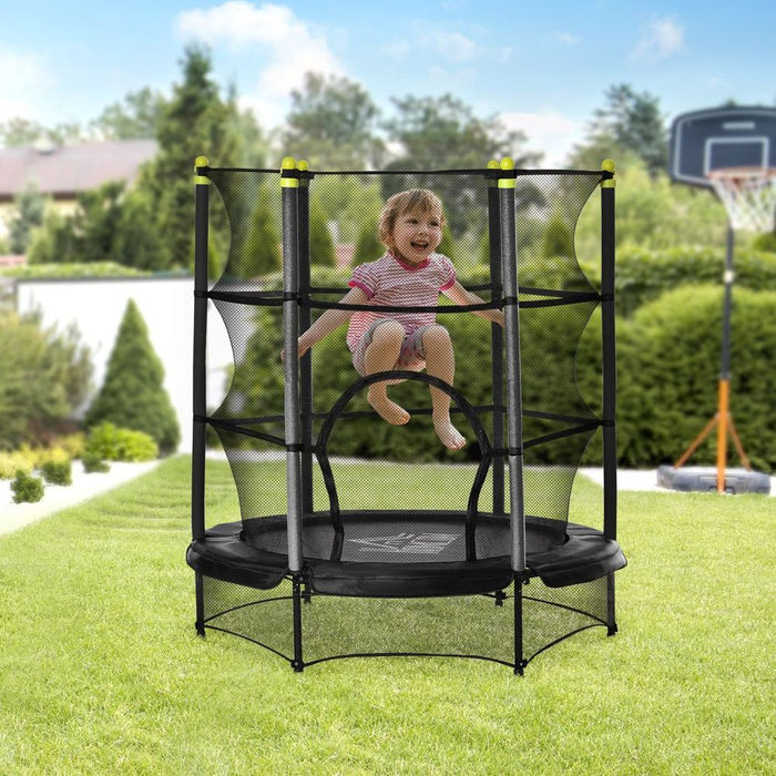 HOMCOM 5.2FT Kids Trampoline w/ Safety Enclosure - Black