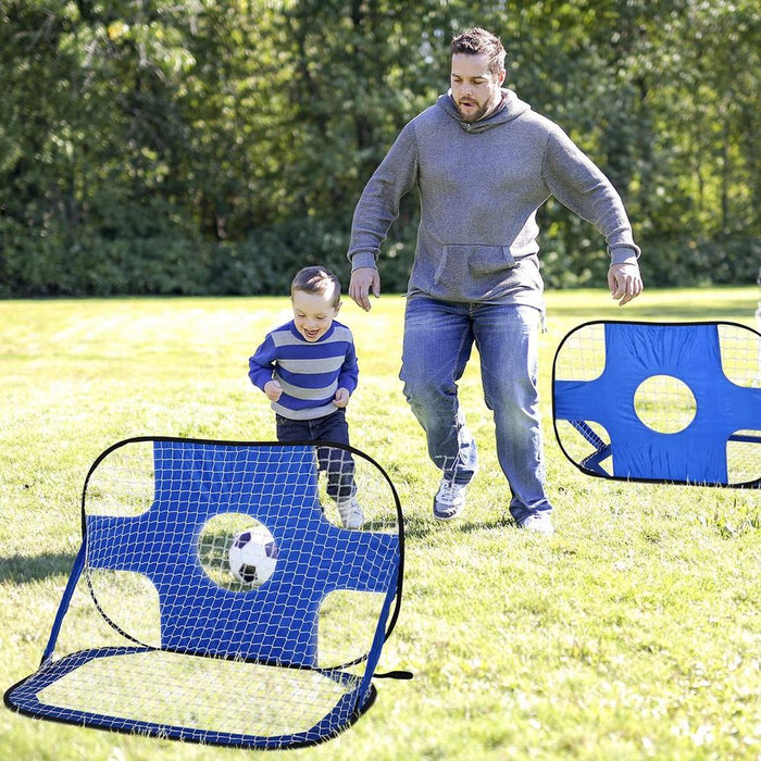 Premium HOMCOM 2-in-1 Pop Up Kids Soccer Nets - Outdoor Sports & Practice - High Quality & Portable