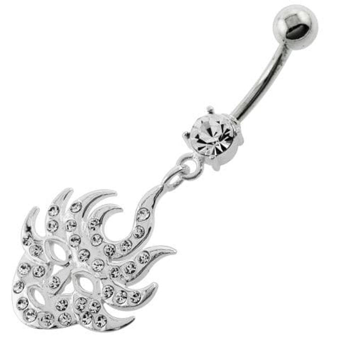 Multi Jeweled Burning Mask Belly Button Ring