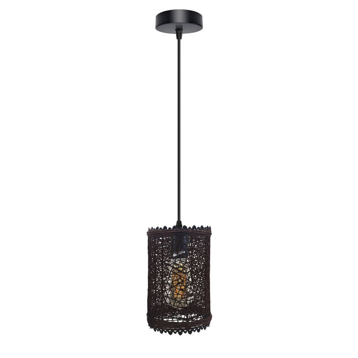 Vintage Rattan Pendant Light - Handmade Adjustable Ceiling Shade - E27 Base - Premium Quality