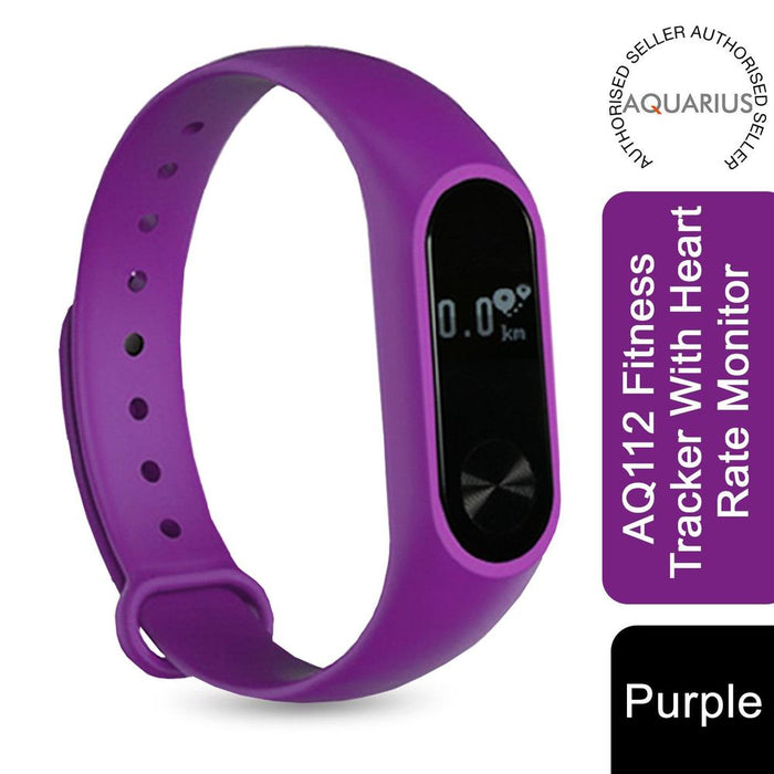 Aquarius AQ112 Fitness Tracker with Heart Rate Monitor, Purple