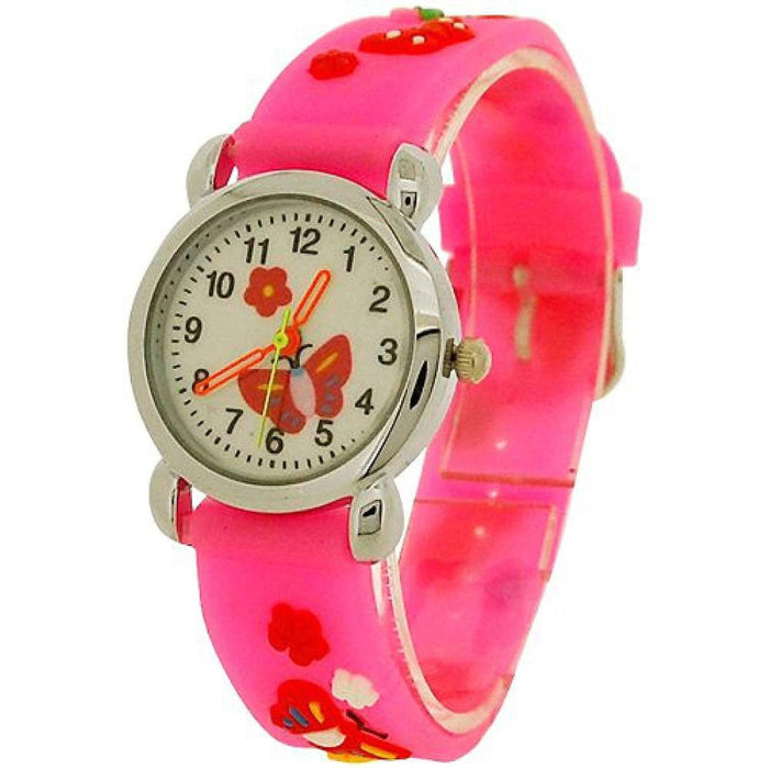 Relda Children's 3D Butterfly Silicone Strap Girl's Watch REL43 - High Quality & Fun"