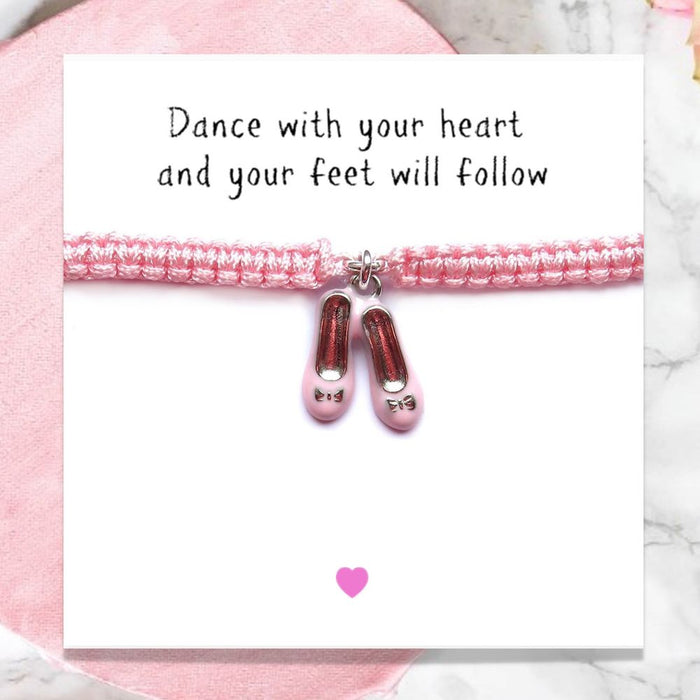 Ballet Shoes Friendship Bracelet & Message Card