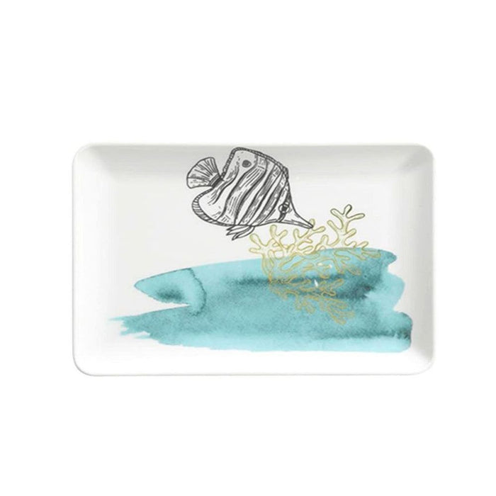 Porcelain Side Plate Nature Marine Fish 18cm