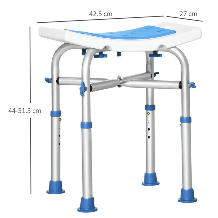 Adjustable Shower Stool with Suction Foot Pads for Elderly Disabled