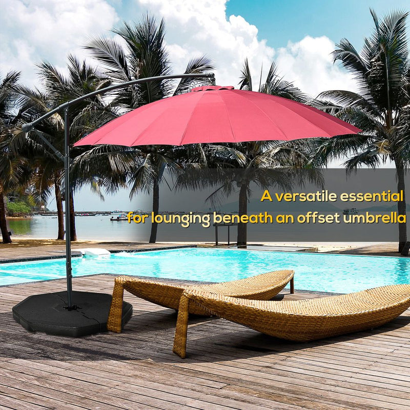 Detachable Patio Umbrella Base, Cantilever Parasol Base Stand Weights, Black