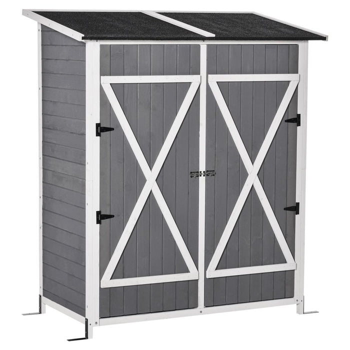 Premium Garden Wood Storage Shed & Table - High-Quality, Asphalt Roof, Tool Organizer