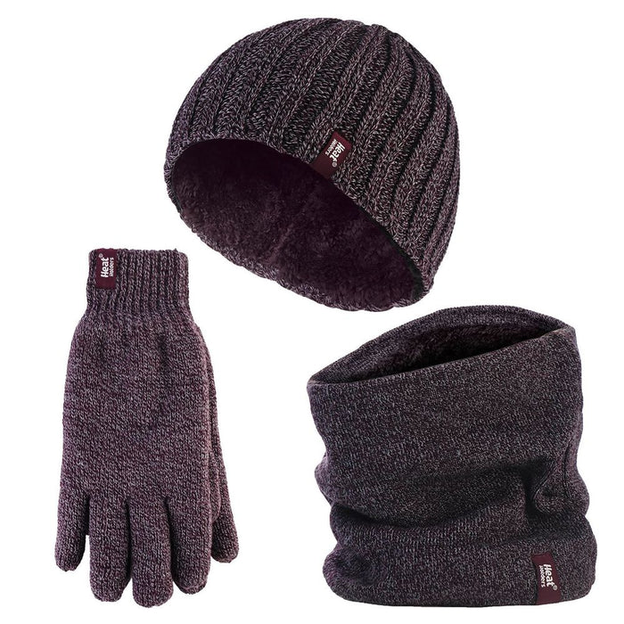 Heat Holders - Mens Hat, Neck Warmers & Gloves Set