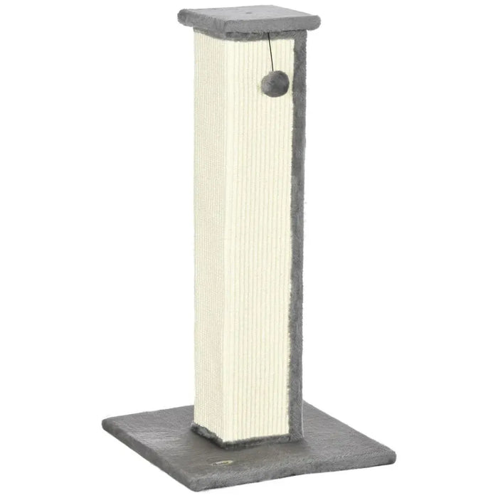 Cat Scratching Post 81cm Cat Scratcher w/ Natural Sisal Rope Hanging Ball Grey