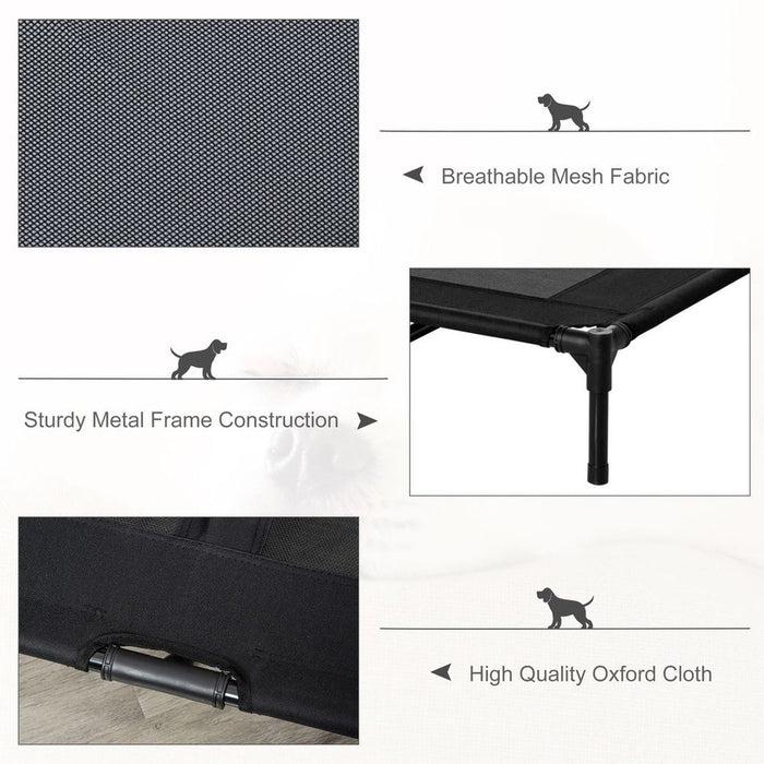 PawHut Large Pet Cot Portable Dog Cat Sleep Bed Elevated Camping Outdoor Black