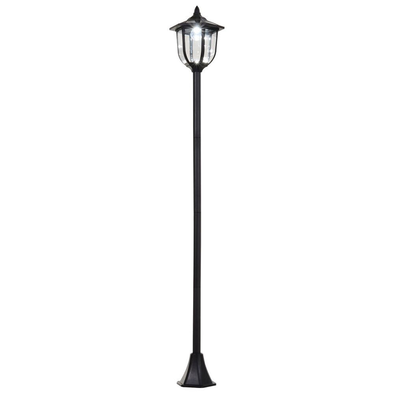 1.77m Tall Solar LED Lamp Post | Outdoor Garden Lighting | Black | Energy-Saving