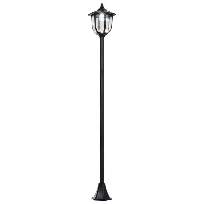 1.77m Tall Solar LED Lamp Post | Outdoor Garden Lighting | Black | Energy-Saving