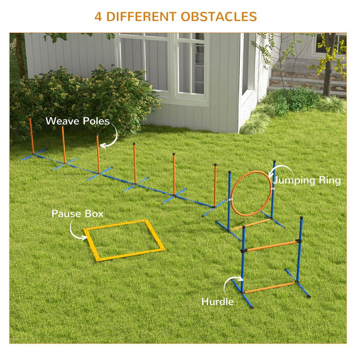 PawHut 8 Piece Dog Agility Equipment Set, Outdoor Agility Kit for Pet, Orange