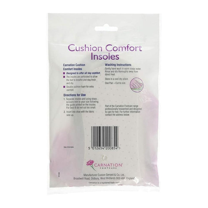 Carnation Foot Care Cushion Comfort Insole - All-Day Support, 1 Pair - Best Quality