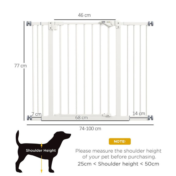 PawHut Adjustable Safety Gate - Keep Pets Secure w/ 2 Extensions & Screws