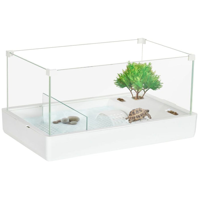 Premium Glass Turtle Tank - Basking Platform, Reptile Habitat - Ideal for Turtles to Thrive - Easy to Clean & Escape-Proof