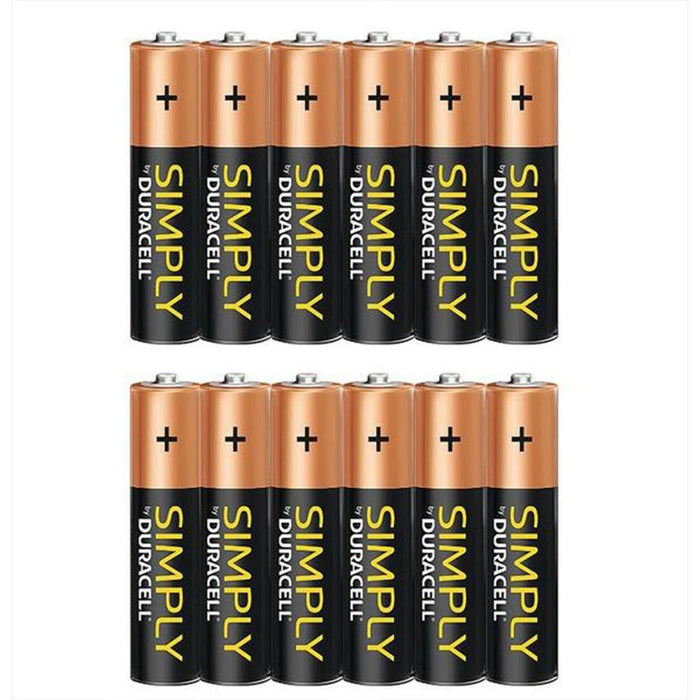 Duracell Simply AA Batteries, 12 Pack - High-Power, Long-Lasting Performance