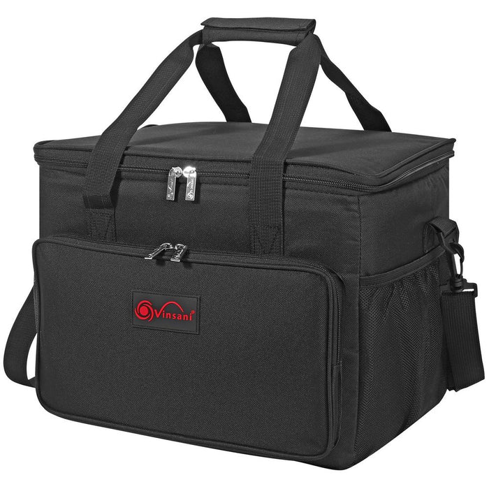 VINSANI BLACK COOLER BAG - Premium Quality, Large Capacity, Leak-Proof Lining. Perfect for Outdoor Activities. Portable & Well-Designed. 15L/24L