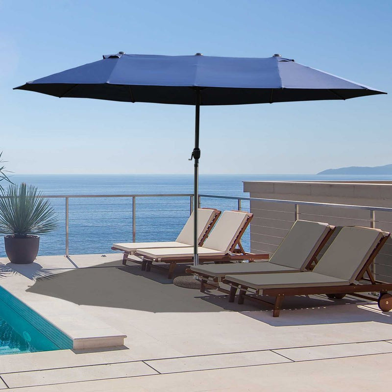 Outsunny 4.6m Double-Sided Patio Parasol Umbrella - UV Resistant, Easy Crank Lift - Perfect for Enjoying the Sun!