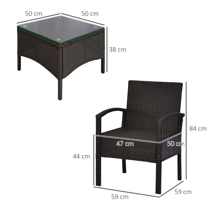 Premium Outdoor Rattan Bistro Set - Stylish 2 Seater Dining Table & Chair Combo