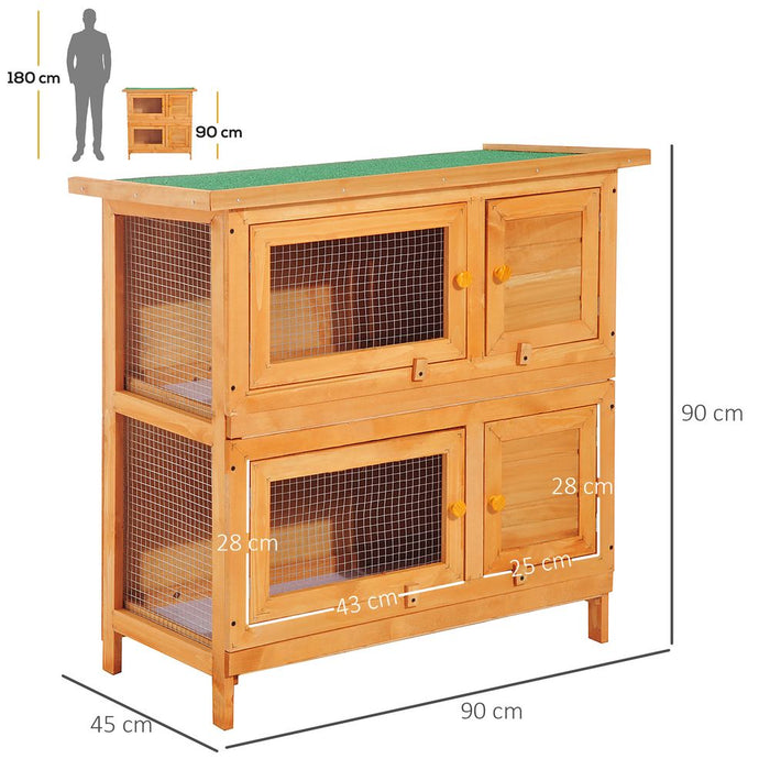 Premium Rabbit Hutch | Outdoor Wooden Bunnies House | 2 Sizes | Weather-Resistant