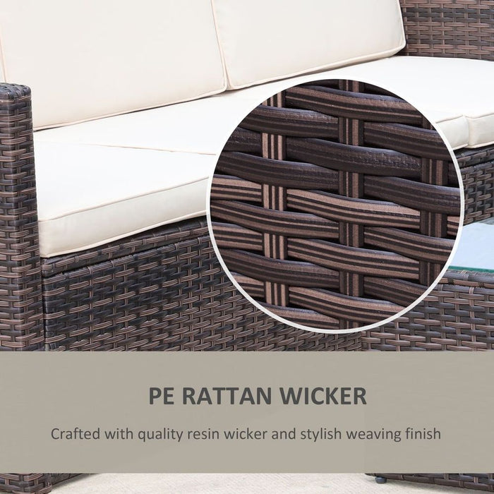 Premium 3PC Outdoor Patio Furniture Set | Wicker Rattan | 3-Seater Sofa | Top Quality | Brown