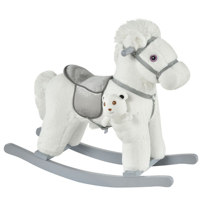 Kid's Plush Ride-On Rocking Horse | Soft Toy Grip | HOMCOM