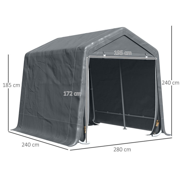 Ultimate Storage Tent, Heavy Duty Metal Frame 2.8x2.4x2.4m, Dark Grey