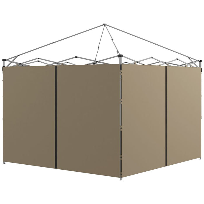 Outsunny 3x3(m) or 3x6m Pop Up Gazebo Side Panels, with Zipped Doors, Beige