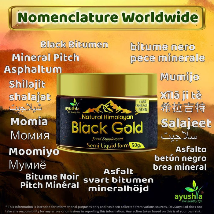 Pure Himalayan Shilajit Resin - Black Gold: Natural Source of Fulvic Acid, 50 grm