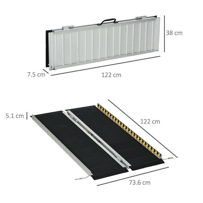 Folding Aluminium Wheelchair Ramp - 272KG Capacity - Non-slip Surface - Home & Mobility Solution