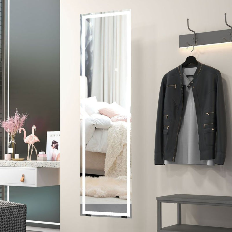 HOMCOM LED Lighted Full Length Mirror - Dimmable & Stylish Bedroom Decor
