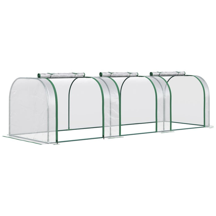 Tunnel Greenhouse Steel Frame Garden w/ Zipped Doors-Protect Crops & Nurture Plants