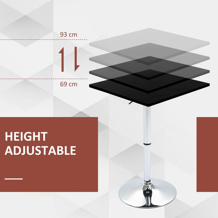 Versatile Adjustable Bar Table - Black/Silver Frame - Premium Quality - Ideal for Any Space