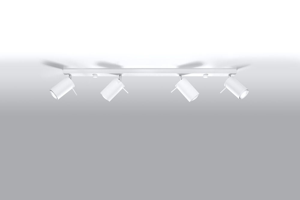 Premium Quality Rotating Tube Ceiling Lamp - Modern Loft Design, 4 Lights, White, GU10