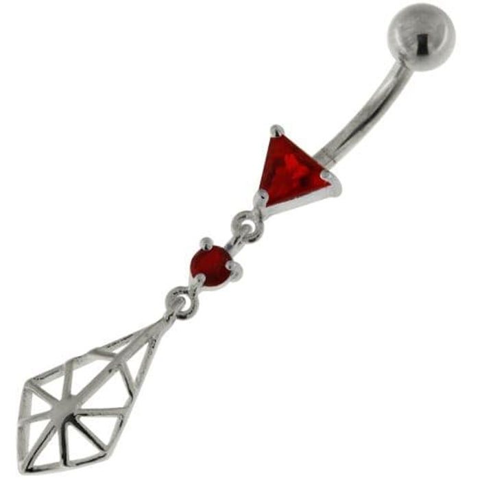 925 Sterling Silver Spider web Belly Button Ring