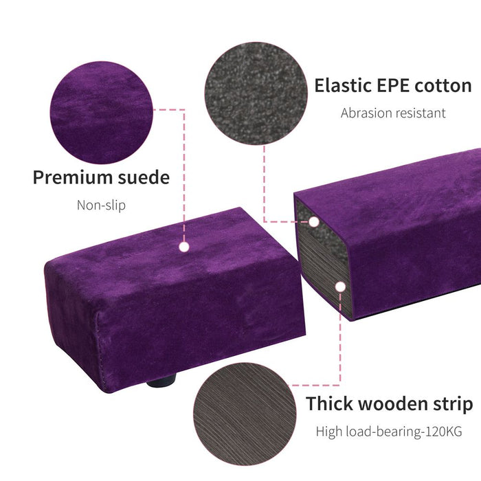 Balance Beam Trainer Kids Teens Fold Skill Performance Suede Purple 2.1M Home