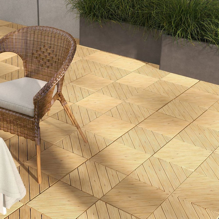 Premium Outsunny 9-Piece Interlocking Patio Flooring Tiles: Durable, Easy Setup, Slip-Resistant